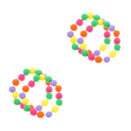 HAPINARY 4 Stück Regenbogen Halskette, Kätzchenhalsband, Buntes Elastisches Katzenhalsband, Verstellbares Kätzchenhalsband, Verstellbare Für, Für Kätzchen, Pompon, Kätzchen, Haarballen, von HAPINARY