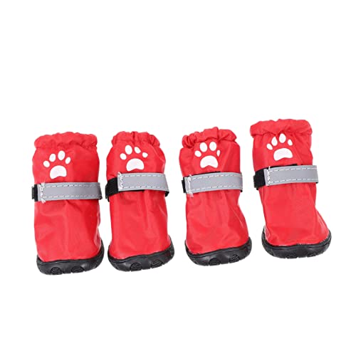 HAPINARY 4 Stück Regenstiefel für Haustiere Hundestiefel Outdoor-Stiefel für Hunde hundeschuhe pfotenschutz für Hunde Hund Regenschuhe wasserdichte Haustierschuhe Haustier Hund Schuhschutz von HAPINARY