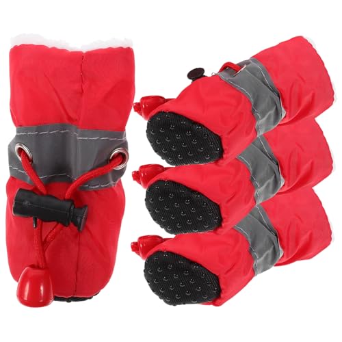 HAPINARY 4 Stück rutschfeste Schuhe für Haustiere Winterschuhe für Hunde pet Supplies Outdoor-Schuhe für Welpen Winterstiefel für Haustiere Pfote Hundeschuhe Hundestiefel für Regen Schutz von HAPINARY