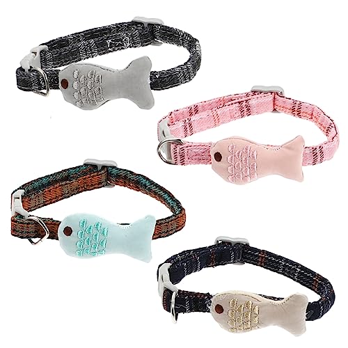HAPINARY 4 Stücke Kreative Katze Kragen Mit Cartoon Fisch Einstellbar Pet Zubehör HAPINARY 4 Stücke Kreative Katze Kragen Mit Cartoon Fisch Einstellbar Pet Zubehör von HAPINARY