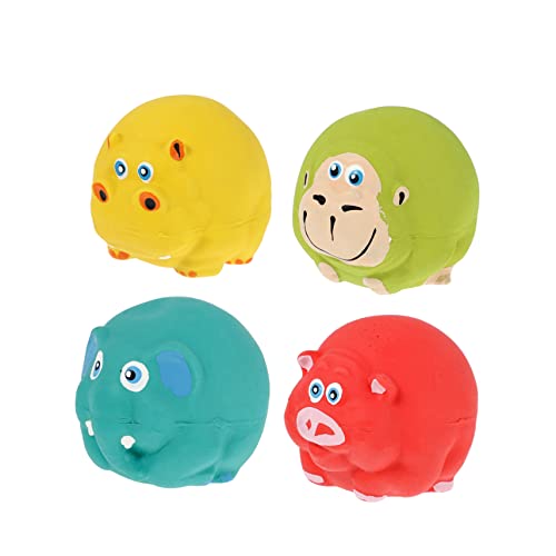 HAPINARY 4stücke Latex Quietschspielzeug Für Hunde Tierförmige Kauspielzeuge Für Strapazierfähig Und Langlebig Für Zahnpflege Und von HAPINARY