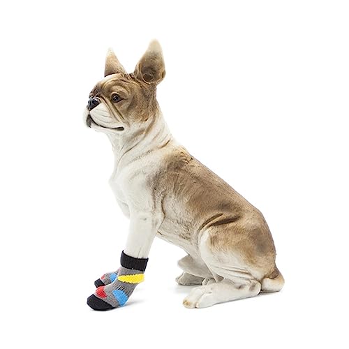 HAPINARY 4-Teiliges Set pet Supplies haustierbedarf hundeartikel Hunde pfotenschutz Hundezubehör Hundeleine Gemeinde Haustiersocken Hundesocken klassischer Stil Baumwollsocken Hundeschuhe von HAPINARY