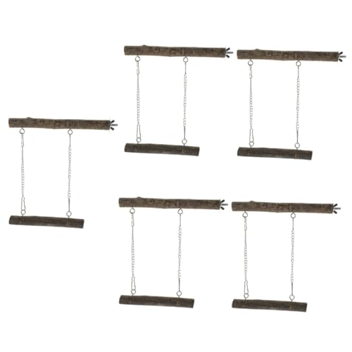 HAPINARY 5 Sets Papageienschaukel, Haustier Sitzstange, Holzständer, Spielzeug, Papageien, Sittiche, Kauspielzeug, Vogelständer, Sitzstange, Spielzeug, Papageien Kauschaukel, Holz, von HAPINARY