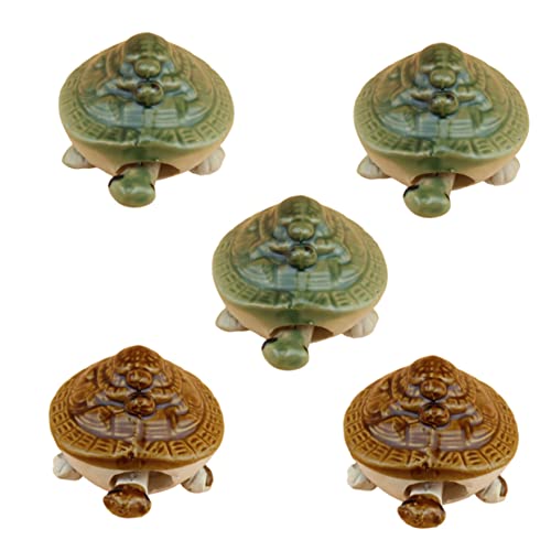 HAPINARY Aquarium-Ornamente 5er-Set Keramik-schildkröten-Dekorationen Für Aquarien Natürliches Aussehen Für Frische Aquarien Zufällige Farbe von HAPINARY