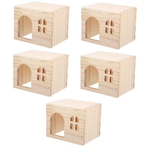 HAPINARY 5 Stück Hamsterversteck Rattenversteck Hamsterhäuser Und Verstecke Hamsterhäuser Verstecke Mini Rattenkäfig Versteck Rattenhaus Hamster Holzverstecke Haushalts Hamsterhaus von HAPINARY