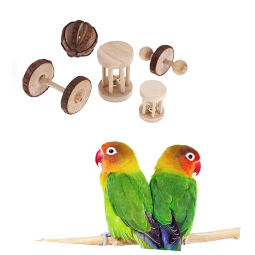 HAPINARY 5St Kaninchenspielzeug Papageienspielzeug Vogelspielzeug Hasenspielzeug Spielzeuge Holzhanteln für Haustiere Zahnpflegespielzeug für Haustiere kauen Vögel Bambus von HAPINARY
