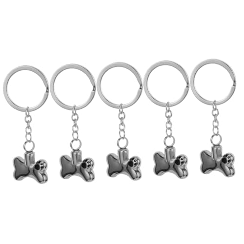 HAPINARY 5Stücke Anhänger mit Hundepfotenabdruck Schlüsseldekor Urnenanhänger Haustier gedenkschmuck Einäscherungsurne Schlüsselanhänger für Haustierasche Schlüsselanhänger Andenkenschmuck von HAPINARY
