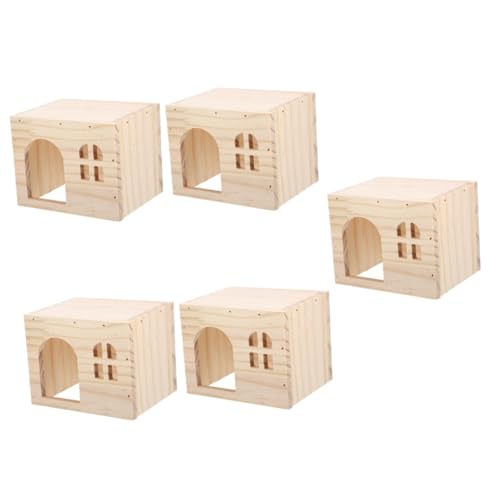 HAPINARY 5 Stücke Vielseitig Holz Meerschweinchen Versteck Hamster Versteck Holz Tunnel Ratte Pet-freundliche-Lasting von HAPINARY