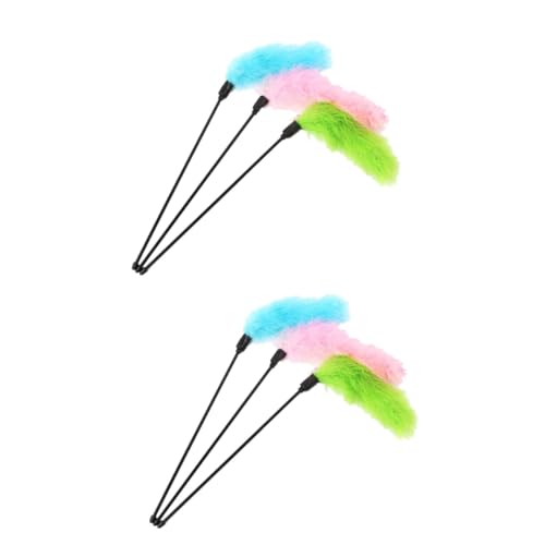 HAPINARY 6stücke Fuzzy Katzenangel Mit Plüsch-Stick Interaktives Katzenspielzeug Zufälligen Farben Für Aktive Kätzchen Und Spielzeit Mit Meow-Stars HAPINARY 6stücke Fuzzy Katzenangel Mit Plüsch-Stick Interaktives Katzenspielzeug Zufälligen Farben Für Aktive Kätzchen Und Spielzeit Mit Meow-Stars von HAPINARY