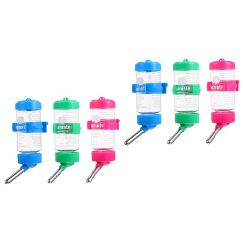 HAPINARY 2 Sets Praktische Haustier-wasserflasche Hamster-trinkflasche Chinchilla-Flasche Automatische Wasserzufuhr Für Kleintiere Geeignet Für Kaninchen Welpen Eidechsen 3 Stück * 2 von HAPINARY