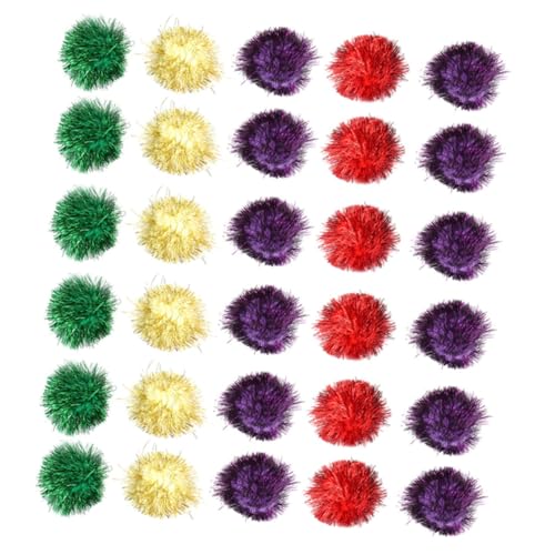 HAPINARY Interaktives Katzenspielzeug 60er-Set Lametta-Bälle Glitzerbälle Haustierbälle für Kätzchen von HAPINARY