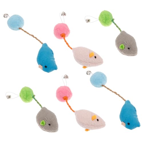 HAPINARY 6St Katzenspielzeug Katze neckt Mäusespielzeug Flauschige -Spielzeug Kätzchen Spielzeug Katzen-Teaser-Spielzeug kleines Katzenspielzeug ersetzen die Klingel Mäuse fangen HAPINARY 6St Katzenspielzeug Katze neckt Mäusespielzeug Flauschige -Spielzeug Kätzchen Spielzeug Katzen-Teaser-Spielzeug kleines Katzenspielzeug ersetzen die Klingel Mäuse fangen von HAPINARY