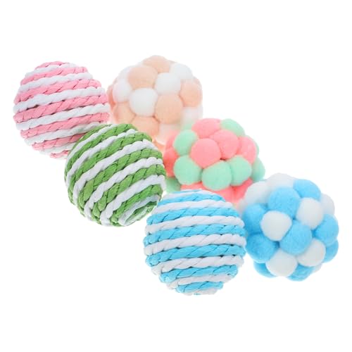 HAPINARY 6stücke Teiliges Interaktives Katzenspielzeug Mit Plüsch Und Sisalbällen Für Drinnen Bellende Spielbälle Für Katzen Bewegung Und Spielvergnügen HAPINARY 6stücke Teiliges Interaktives Katzenspielzeug Mit Plüsch Und Sisalbällen Für Drinnen Bellende Spielbälle Für Katzen Bewegung Und Spielvergnügen von HAPINARY