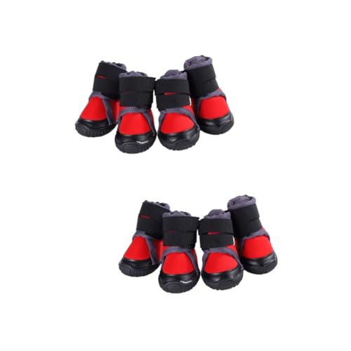 HAPINARY 2sets Hund Warme Schuhe Outdoor Bergsteigen Größe 80 Rot Skidproof Pet Supplies 4 Stücke * 2 von HAPINARY