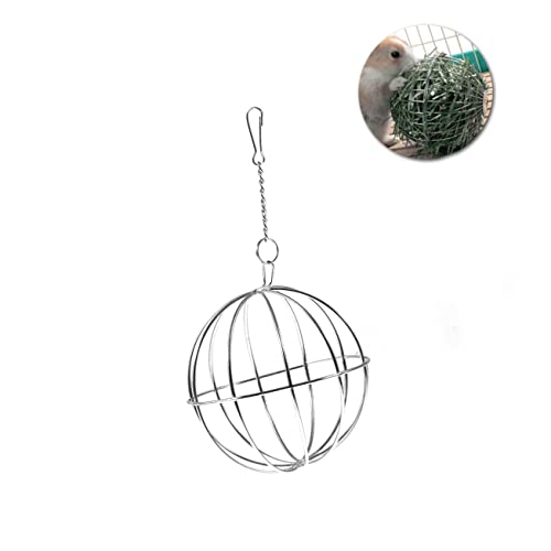 HAPINARY Ball des Futterspenders kaninchenzubehör kanninchenfutter Futter Nagerfutter kleintierfutter futterball Kleintierheu Futterspender Futterspender Ball für Haustiere Silver von HAPINARY
