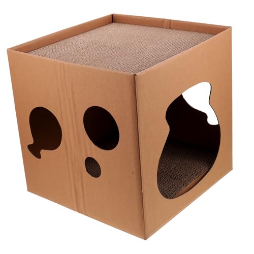 HAPINARY Katzenhaus-Kratzbrett aus Karton für Katzen Haustierspielzeug für den Innenbereich HAPINARY Katzenhaus-Kratzbrett aus Karton für Katzen Haustierspielzeug für den Innenbereich von HAPINARY