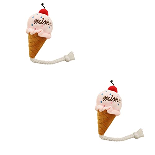 HAPINARY 2stücke Lovely Dog Toy Plüsch Quietschspielzeug Für Welpen Kauspielzeug Form Eines Eisbechers Sicheres Und Lustiges Spielzeug Für Hunde Und Katzen Fördert Das Kauen von HAPINARY