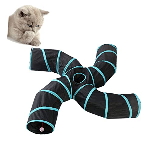 HAPINARY Faltbarer Katzentunnel Langlebiger Pet Tube Tunnel Interaktives Katzenspielzeug für Kätzchen Platzsparend Kreatives Katzenspiel Geeignet für Aktive Katzen von HAPINARY