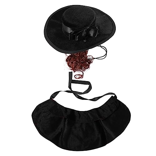 HAPINARY Haustierkostüm Hut und Umhang Set mit Perücke Aarel für Hunde und Katzen Cosplay für Halloween-Partys HAPINARY Haustierkostüm Hut und Umhang Set mit Perücke Aarel für Hunde und Katzen Cosplay für Halloween-Partys von HAPINARY