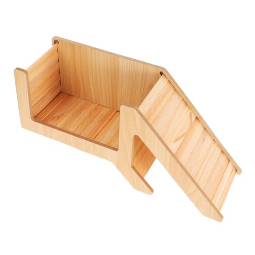 HAPINARY Hamster Holzhaus Versteck Kleintiere Tunnel Sicherer Rückzugsort Spielhaus für Meerschweinchen Ratten und Kleine Haustiere mit Gemütlichem Innenraum und Multifunktionalem Design von HAPINARY