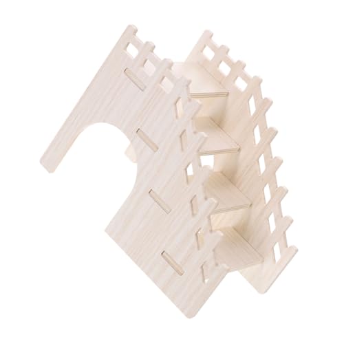 HAPINARY Hamster Holzleiter und Versteck Vielseitige Kletterleiter für Kleine Haustiere Robust aus Hochwertigem Holz Aktivitätsförderndes Versteck und Plattform für Hamster und Kleintiere von HAPINARY