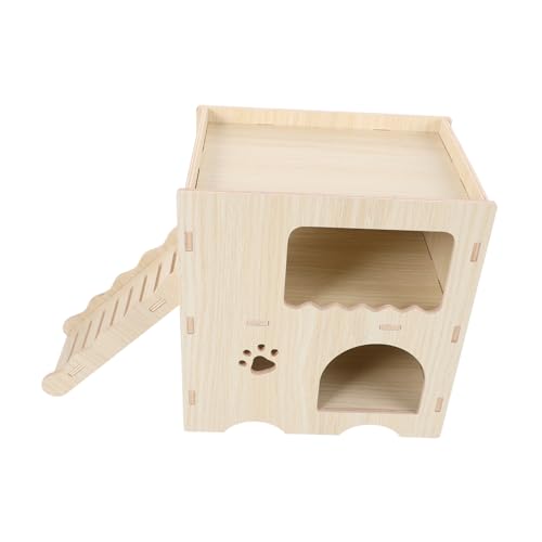 HAPINARY Hamsterhaus Aus Holz Für Hamster Kleines Versteck Als Schlafhaus Haustierbedarf Leicht Zu Reinigen Natürlicher Spielplatz Für Kleine Haustiere von HAPINARY