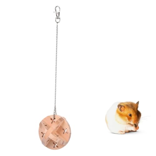 HAPINARY Hamster Spielzeug aus Holz Hamsterball aus Holz Kätzchen Bälle Rasselspielzeugball für Katze Bälle Spielen Chinchilla Glocke Kugel Hamsterbedarf Spielzeuge Hölzern von HAPINARY