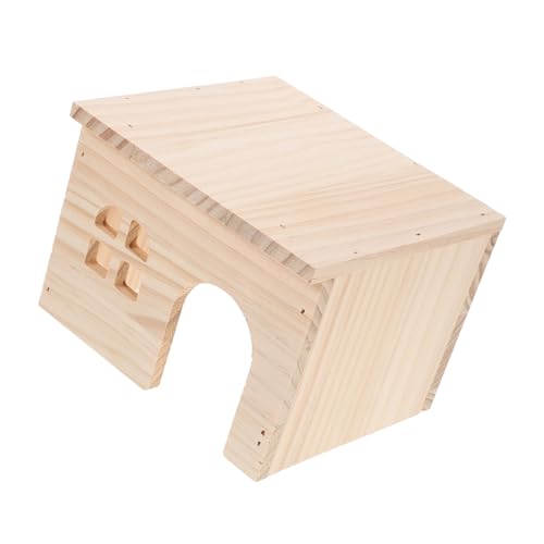 HAPINARY Hamsterhaus Holz mit Futter Wasserstation Mehrkammer Versteck Kleintierhaus für Hamster Meerschweinchen mit Sicherem Rückzugsort und Einfachem Aufbau von HAPINARY