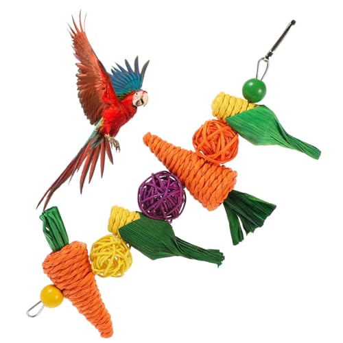 HAPINARY Vogel Spielzeug Hängendes Kauspielzeug Für Sittiche Papageien Vogelkäfig Ornament Beißspielzeug Zum Aufhängen Für Vögel Zum Schutz Vor Käfigbeißen von HAPINARY