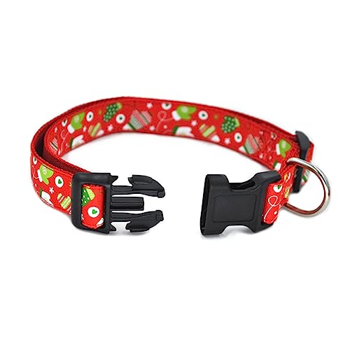 HAPINARY Halsband Für Kleine Hunde Leine Für Welpen Verstellbare Welpenhalsbänder Für Wurf Kleines Hundehalsband Kleine Hundeleine Welpenleine Rot Weihnachtsbaum Haustier von HAPINARY
