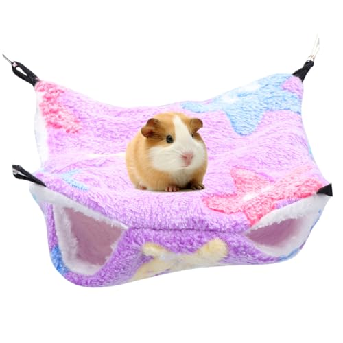 HAPINARY Haustierbett Frettchen Hängematte Spielzeug Haustierkäfig-Hängematte Kaninchenkäfig-Hängematte Hamsterbett Hängebett für Kleintiere Schlafsack Plüschbett für Haustiere Violett HAPINARY Haustierbett Frettchen Hängematte Spielzeug Haustierkäfig-Hängematte Kaninchenkäfig-Hängematte Hamsterbett Hängebett für Kleintiere Schlafsack Plüschbett für Haustiere Violett von HAPINARY