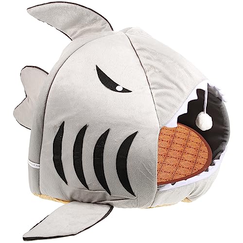 HAPINARY Pet Shark Den Katzenschlafbett Welpenhausbett Atmungsaktives Katzenbett Waschbares Katzenbett Warmes Katzenbett Abnehmbares Katzenbett Welpenbett Linter Haustier Schlafendes Nest von HAPINARY