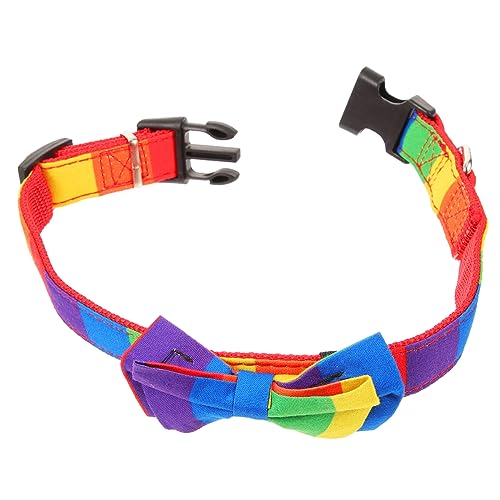 HAPINARY Verstellbares Regenbogen- Für Haustiere Süßes Hundehalsband Mit Schleife Dekorativ Und Sicher Für Tägliche Nutzung Und Besondere Anlässe von HAPINARY
