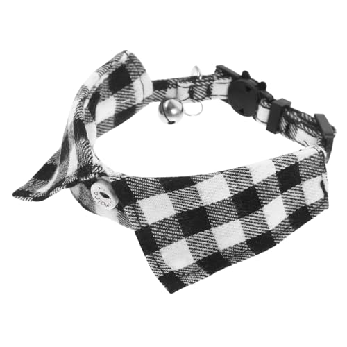 HAPINARY Niedliches Katzenhalsband Mit Fliege Kariertes Formelles Halsband Für Mädchen Verstellbares Haustierhalsband Entzückendes Muster von HAPINARY
