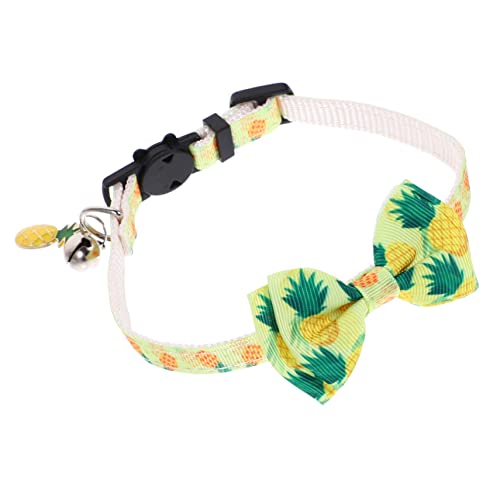 HAPINARY Schickes Halsband Mit Glocke Im Ananas-Print Für Kätzchen Verschleißfestes Hundehalsband Wiederverwendbares Haustierzubehör von HAPINARY