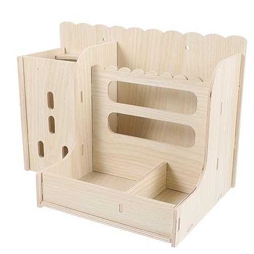 HAPINARY Holz Heuraufe Für Meerschweinchen Kaninchen Und Chinchillas Multifunktionale Futterstation Und Leicht Zu Reinigen Für Fütterung Und Ordentliche Aufbewahrung Von Heu von HAPINARY