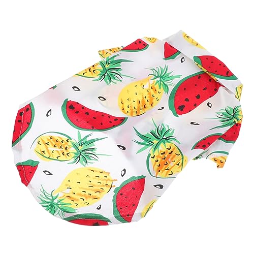 HAPINARY Hawaiian Dog Shirt Stylisches Sommerhemd für Hunde Atmungsaktives UV Schutz Shirt für Partys und Täglichen Gebrauch S Weißer Wassermelonen Druck von HAPINARY