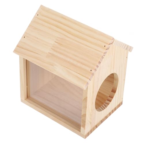 HAPINARY Holz Hamsterhaus mit Futter und Wasserstation Abnehmbar Multifunktionales Versteck für Kleine Tiere Geeignet für Hamster Meerschweinchen und Große Käfige Pflegeleicht und von HAPINARY