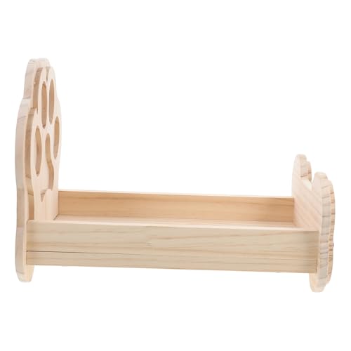 HAPINARY Holz Kleintierbett mit Versteckfunktion Kleines Schlafhaus für Kaninchen Meerschweinchen Hamster und Kätzchen Beige Langlebig und Leicht zu Reinigen Gemütlicher Rückzugsort von HAPINARY