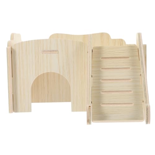 HAPINARY Holzhaus Rennmausversteck Aus Holz Hamsterspielplatz Igel Kleintierhaus Hamsterbett Hamsterhaus Leiterbrücke Holz Hasenhaus Holz Reptilienbrücke Holz Kleine Tiere Mini von HAPINARY