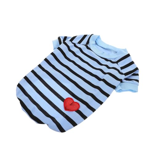 HAPINARY Hundebekleidung Atmungsaktives Gestreiftes Hundeshirt aus Baumwolle für Kleine Bequem für Besondere Anlässe Süßes Design für Einen Niedlichen Look HAPINARY Hundebekleidung Atmungsaktives Gestreiftes Hundeshirt aus Baumwolle für Kleine Bequem für Besondere Anlässe Süßes Design für Einen Niedlichen Look von HAPINARY