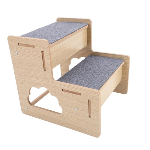 HAPINARY Hundetreppe aus Holz Bequeme und rutschfeste Haustiertreppe für Kleine Hunde und Katzen Tragbare für Sofa und Bett Installieren Lagern von HAPINARY