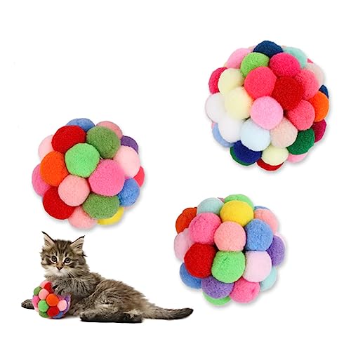 HAPINARY Buntes Katzenspielzeug Mit Katzenminze Interaktiver Ball Mit Glöckchen Für Spaß Und Unterhaltung Handgemachtes Für Katzen Farbige Spielkugeln Für Haustiere HAPINARY Buntes Katzenspielzeug Mit Katzenminze Interaktiver Ball Mit Glöckchen Für Spaß Und Unterhaltung Handgemachtes Für Katzen Farbige Spielkugeln Für Haustiere von HAPINARY