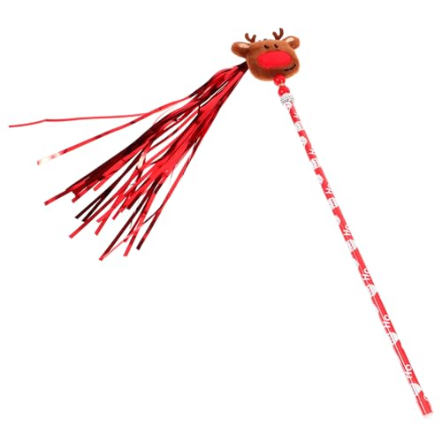 HAPINARY Interaktiver Katzenangel Weihnachtsdesign mit Niedlichem Rentier Bunte Teasing Wand für Kätzchen Lustiges Katzenspielzeug zur Beschäftigung und Bewegung Weihnachtskatzen von HAPINARY