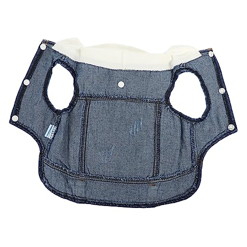 HAPINARY Jeans Hundeweste mit Weißer Strickmütze Atmungsaktiv Modisch für Frühling Sommer Herbst Geeignet für Chihuahua Welpen und Kleine Hunde von HAPINARY