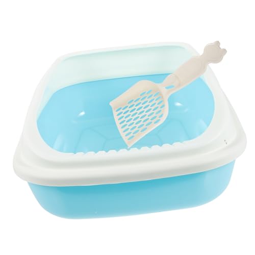 HAPINARY Kasten Katzentoilette Schaufel Für Katzenstreu Toilettenmatte Für Katzen Katze Bettpfanne Kätzchentoilette Toilettenschüssel Für Katzen Kätzchen Saubere Toilette Sky-Blue Plastik HAPINARY Kasten Katzentoilette Schaufel Für Katzenstreu Toilettenmatte Für Katzen Katze Bettpfanne Kätzchentoilette Toilettenschüssel Für Katzen Kätzchen Saubere Toilette Sky-Blue Plastik von HAPINARY