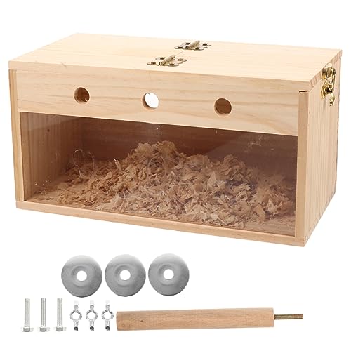 HAPINARY Nistkasten großes Vogelhäuschen aus Holz Brutkasten für Papageien Nymphensittiche und Unzertrennliche Nistkasten hängendes Vogelhäuschen von HAPINARY
