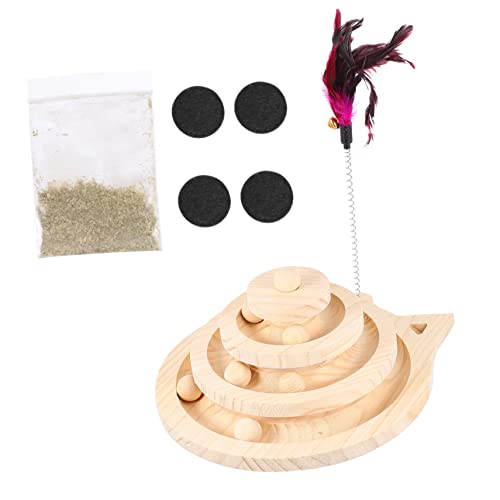 HAPINARY Interaktives Katzenspielzeug Bal Katzenball Spielzeug mit Kätzchen Holz-Drehteller Katzen-Drehteller mit HAPINARY Interaktives Katzenspielzeug Bal Katzenball Spielzeug mit Kätzchen Holz-Drehteller Katzen-Drehteller mit von HAPINARY