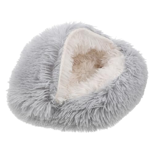 HAPINARY Flauschiges Katzenbett Mit Kapuze Bequemes Plüsch Höhlenbett Für Kätzchen Warmes Schlafnest Aus Pp Baumwolle Gemütliches Katzenbett Für Drinnen Für Kleine Haustiere von HAPINARY