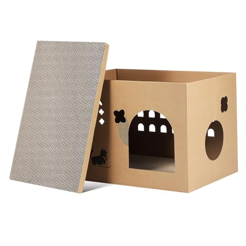 HAPINARY Platzsparendes Katzenhaus Stabiles Katzenkratzbrett Aus Karton Katzenbett Katzenhaus HAPINARY Platzsparendes Katzenhaus Stabiles Katzenkratzbrett Aus Karton Katzenbett Katzenhaus von HAPINARY